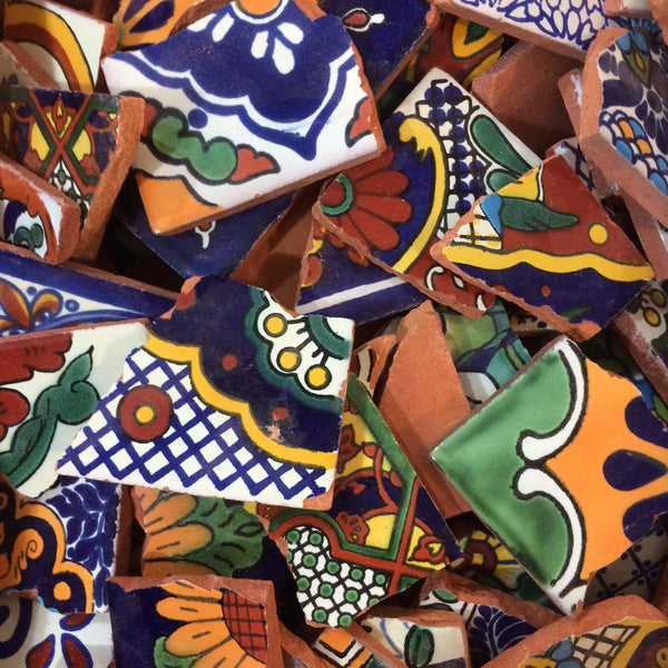 Mexican Tile - Broken Mexican Talavera Tiles - Decorative