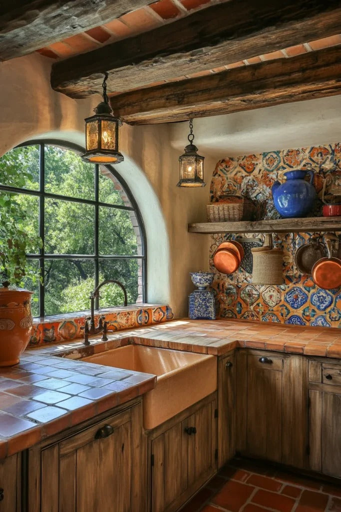 Kitchen with Timeless Copper and Vibrant Talavera