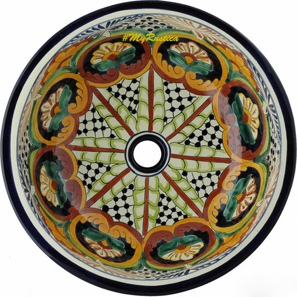 rustic round talavera bathroom sink