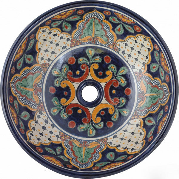 old European round talavera bathroom sink