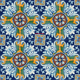 blue yellow talavera tile