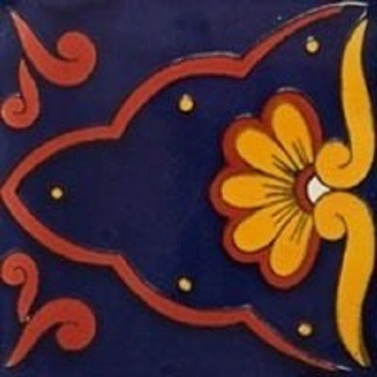 yellow cobalt mexican ceramic tile