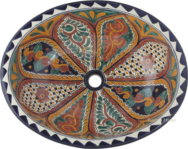 Italian terra cotta talavera bathroom sink