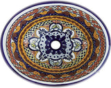 brown yellow talavera bathroom sink