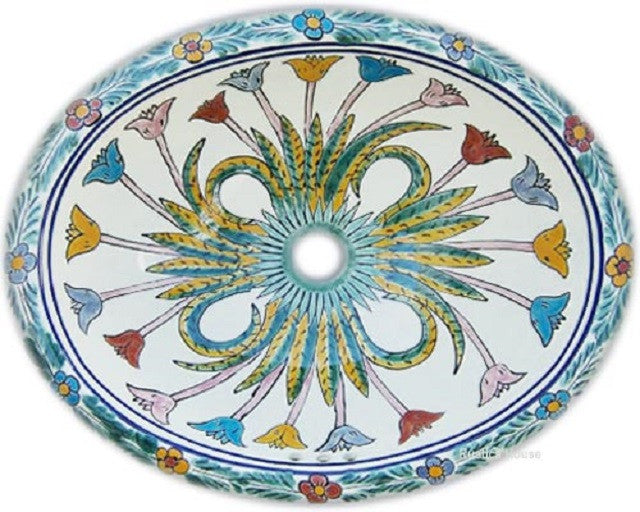 light blue talavera bathroom sink