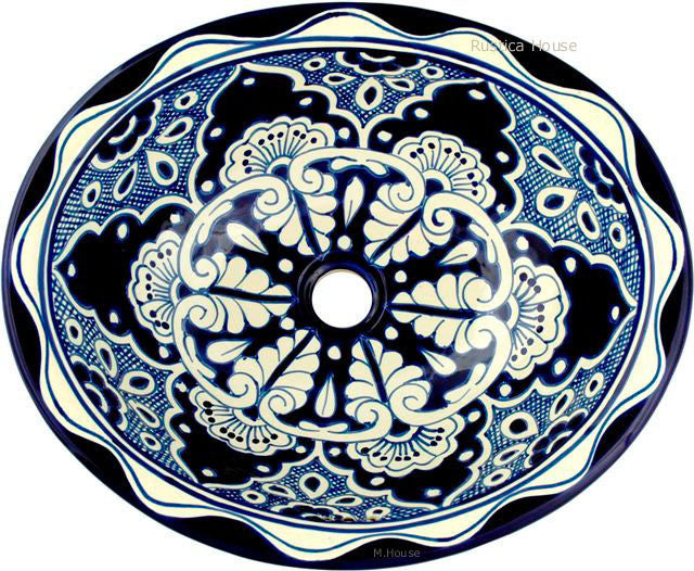 country cobalt talavera bathroom sink