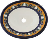 contemporary cobalt yellow talavera bathroom sink