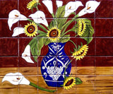 traditional ceramic tile backsplash mural