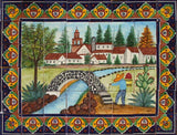 European ceramic tile backsplash mural