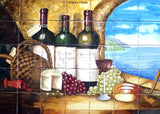 traditional handmade kitchen backsplash mural